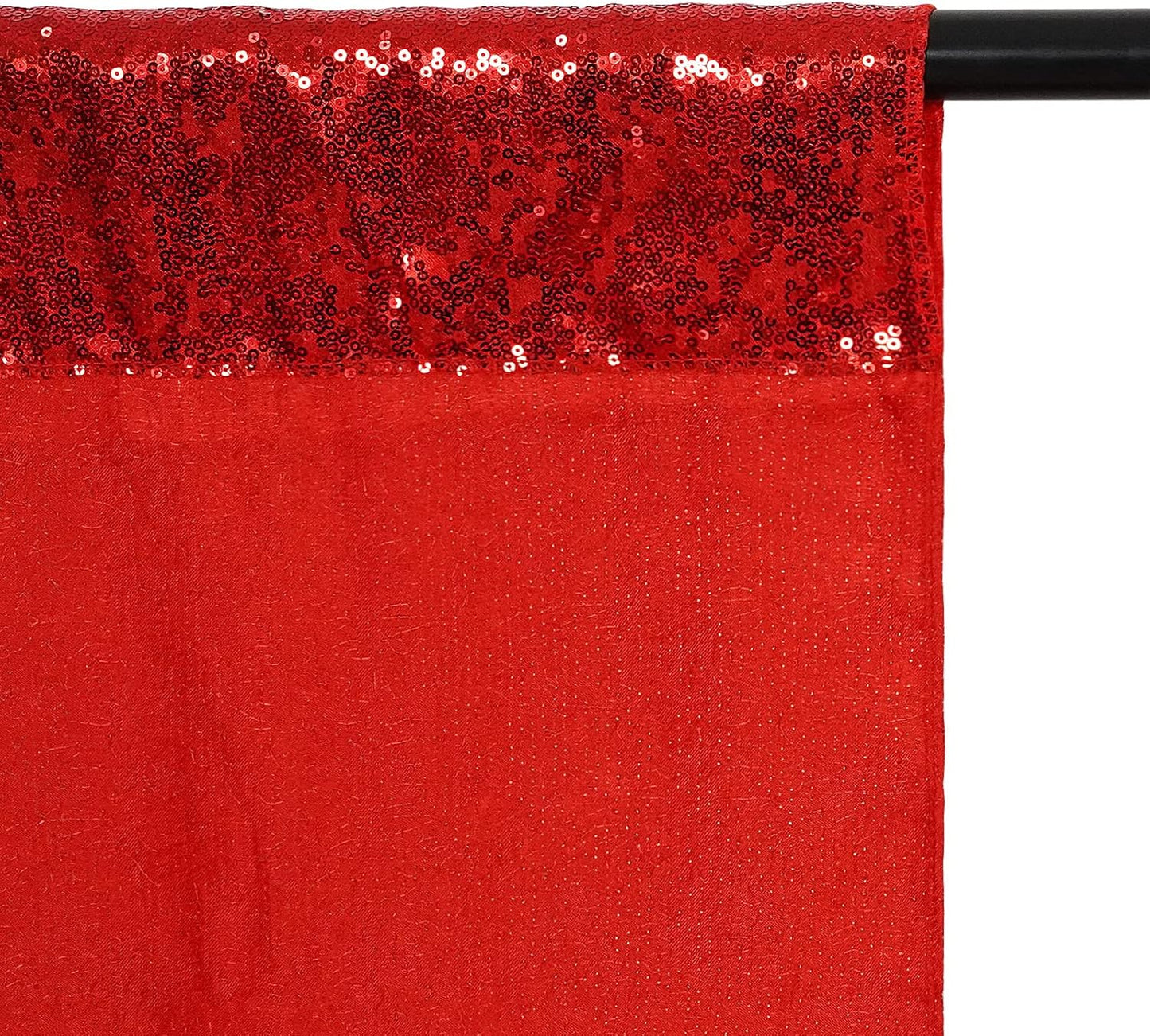 Poise3EHome 8Ft x 10Ft Red Sequin Backdrop, Glitter Thick Satin Sequin Background Drapes, Sparkly Photography Curtain, Sequence Backdrop for Wedding Party Holiday Festival Decor