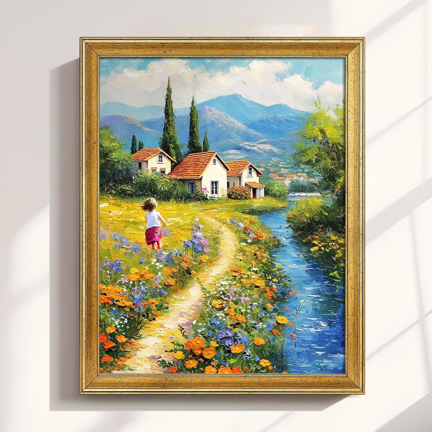 TWING 11x14 Gold Picture Frames Set of 6,Rustic Gold Frames Display Pictures 8x10 with Mat or 11x14 without Mat,Gallery Photo Frames for Wall Mounting,Ideal for Gift