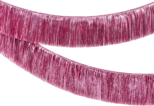KatchOn, XtraLarge Pink Fringe Banner - 6.5 Ft,Pack of 2 | Fringe Garland for Birthday Party | Pink Streamers for Gender Reveal, Bachelorette Party Decorations | New Years Eve Decorations
