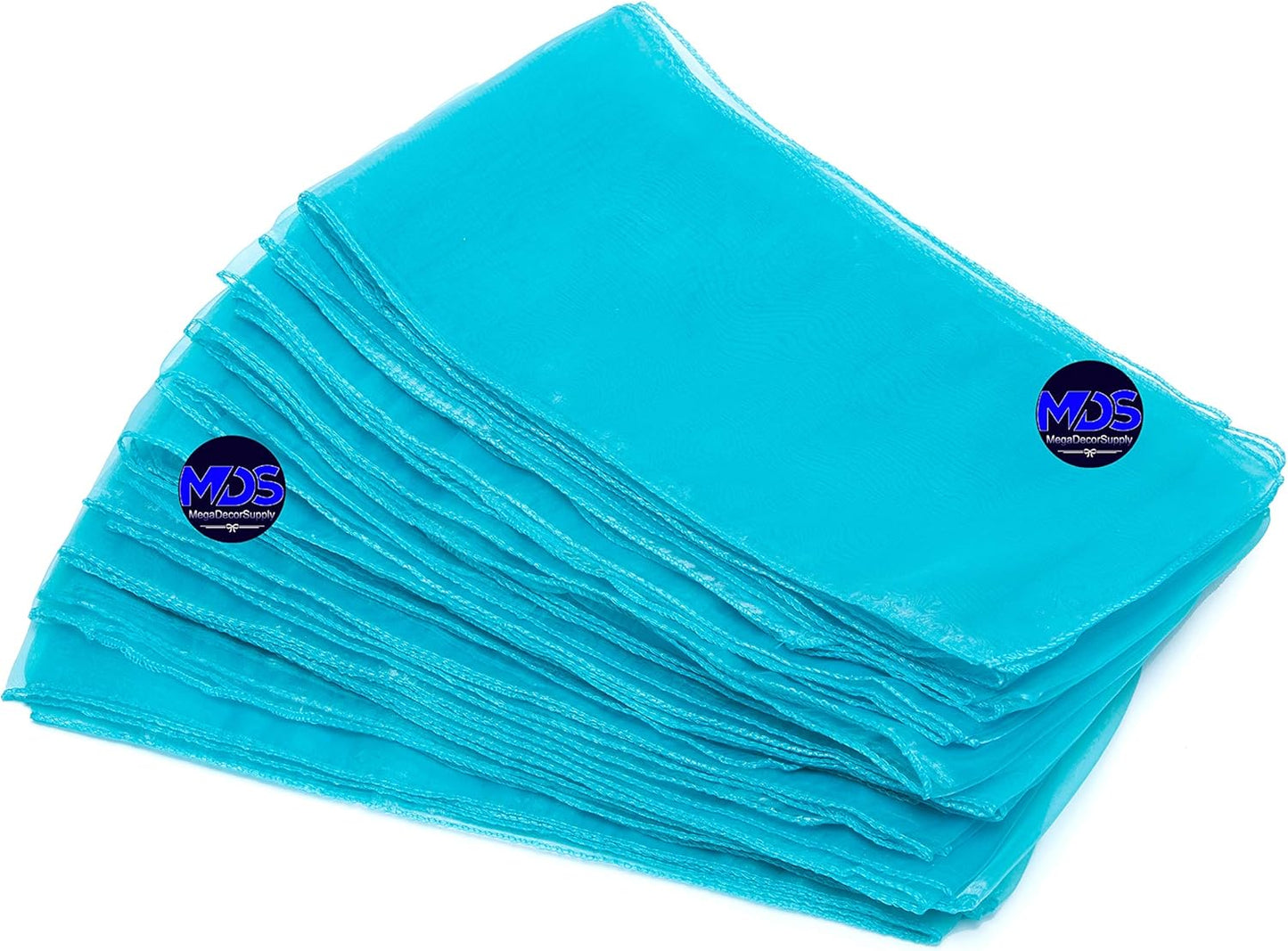 MDS Pack of 100 PCS Organza Chair Sashes Wider Dining Chair Bows Ribbon Tie Back for Wedding Party Birthday Bridal Shower Reception Event Banquet Home Chair Cover Decoration - Light Teal