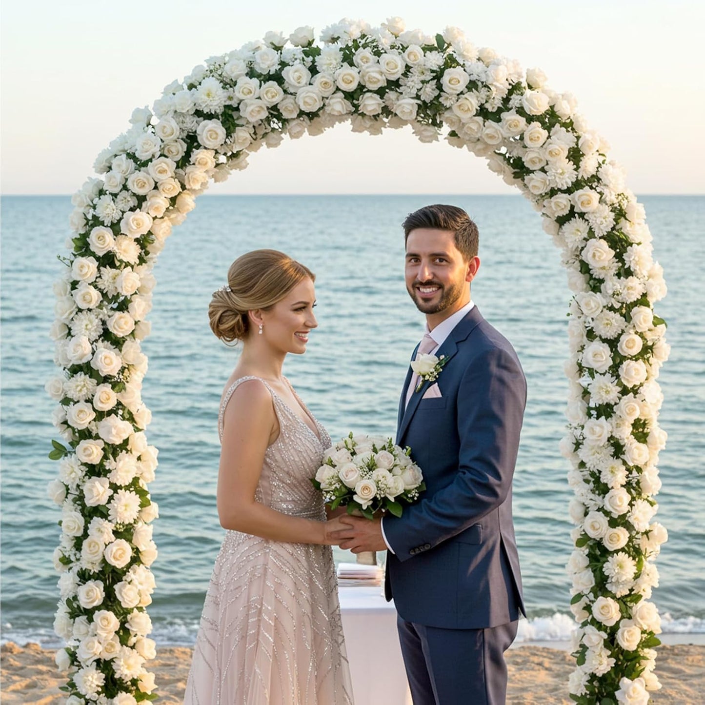 60PCS Artificial Roses Bulk, White Velvet Silk Fake Roses, Realistic White Flowers for Wedding Centerpieces, Bridal Bouquets, Home Decor, Baby Shower, Valentine's Day Party Decorations