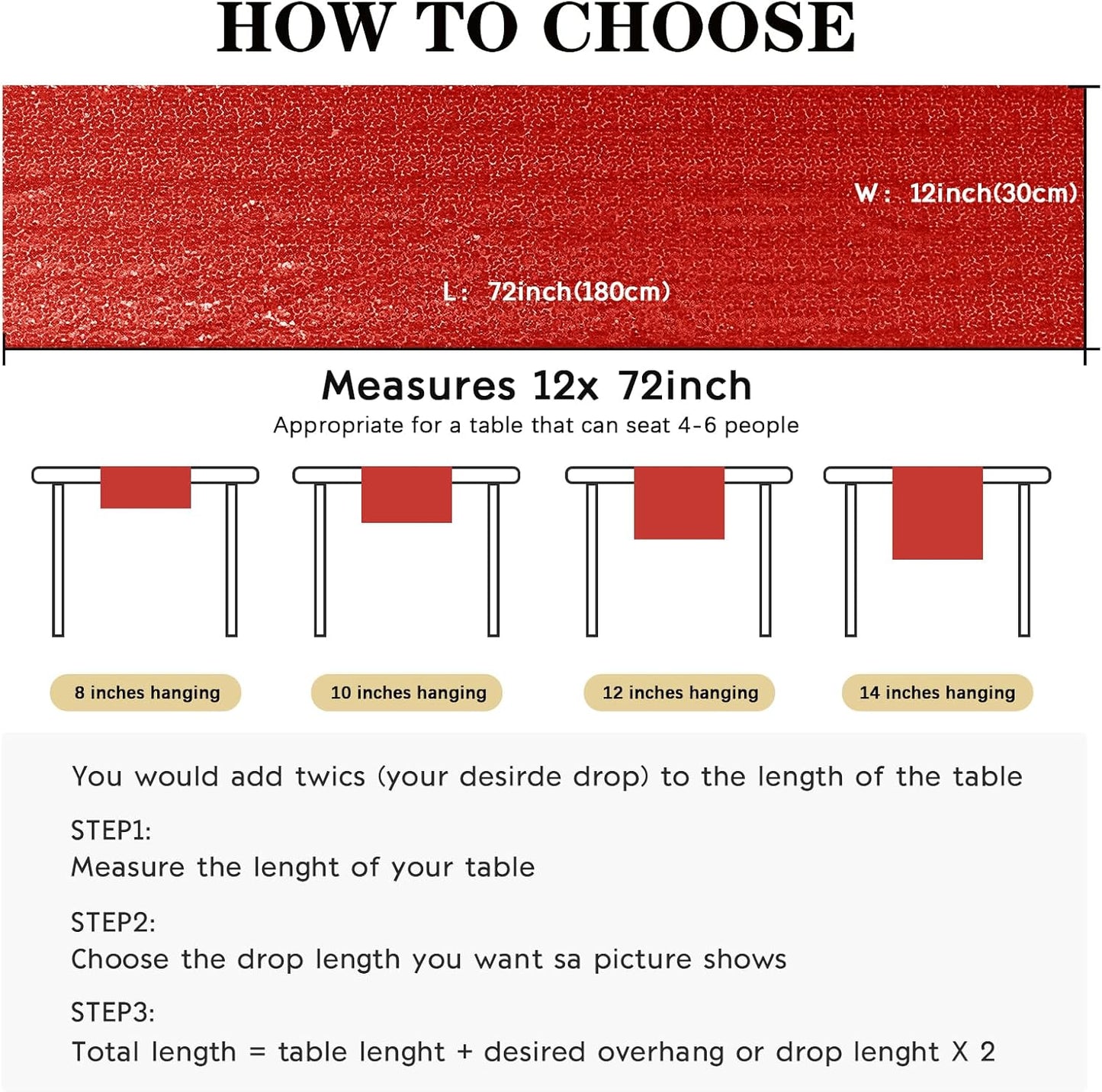 2 Packs 12 x 72 inches Sequin Table Runner, Red Glitter Table Runner for Birthday Party Supplies Wedding Engagement Baby Shower Holiday Celebration Event Decorations