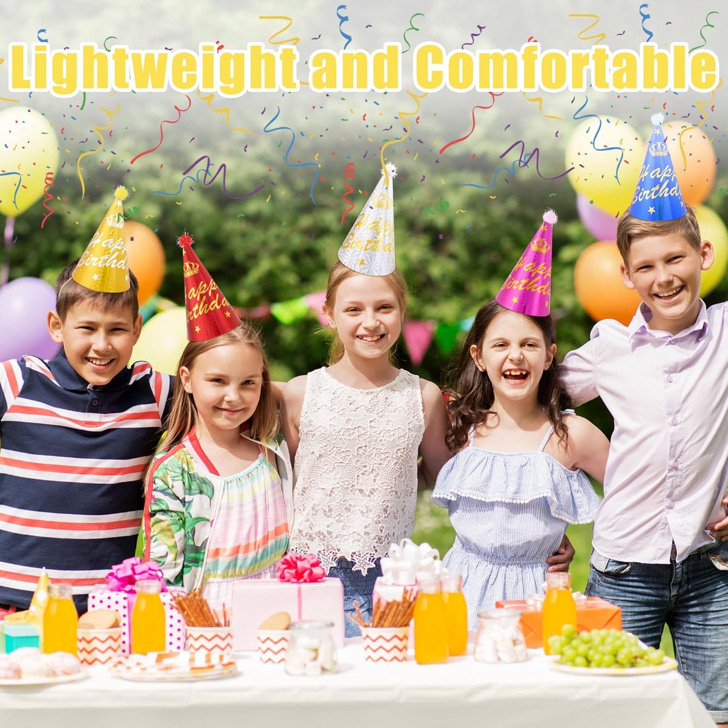 CANREVEL Party Hats for Kids and Adults, Party Headwear, Happy Birthday Hats, Birthday Party Decorations