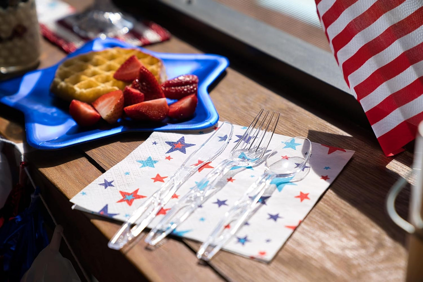 Diamond® All Occasion Clear Disposable Cutlery Set 288 Count – 96 Forks, 96 Spoons, 96 Knives, Premium Polystyrene, Crystal Clear, Party & Everyday Use