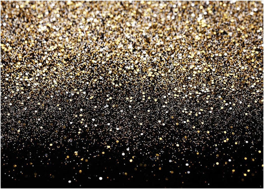 WOLADA Black and Gold Backdrop Golden Glitter Backdrop for Photography Wedding Birthday Baby Shower Party Photo Studio 15x10FT 11176