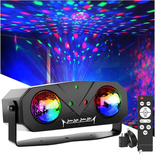 Party Lights DJ Disco Lights, Sound Activated Disco Ball Strobe Stage Light Star Ocean Projector with Remote Control for Home Decoration Parties Gift Club Bar Festival Christmas Birthday Wedding