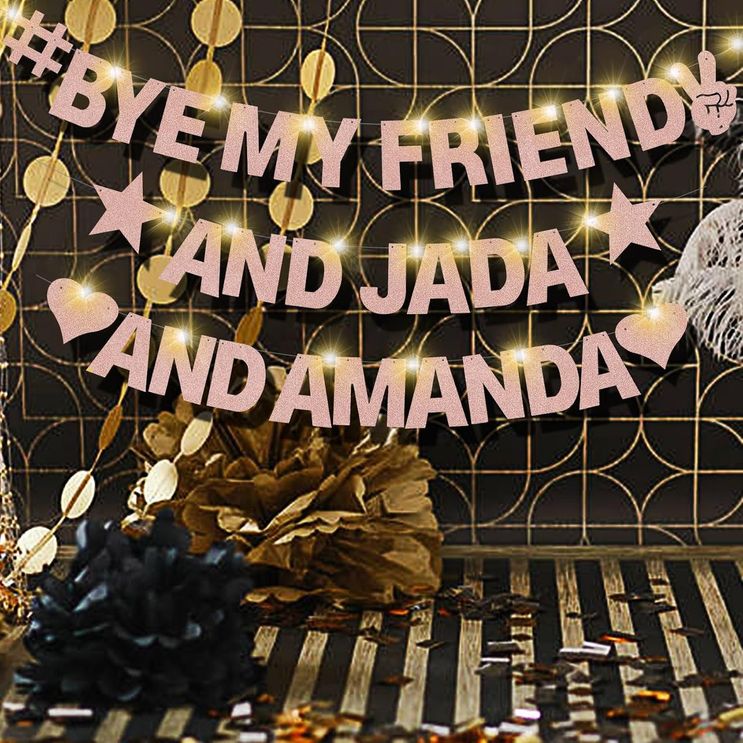 167Pcs DIY Glitter Customizable Banner Kit Custom Banner Happy Birthday Letters Happy New Year Personalized Banners Decor for Christmas Baby Shower Birthday Party Decoratation (Glitter Rose Gold)