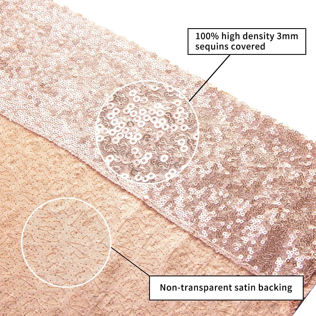 Poise3EHome 8Ft x 10Ft Rose Gold Sequin Backdrop, Glitter Thick Satin Sequin Background Drapes,Sequence Xmas Thanksgiving Backdrop for Wedding Party Holiday Festival Decor