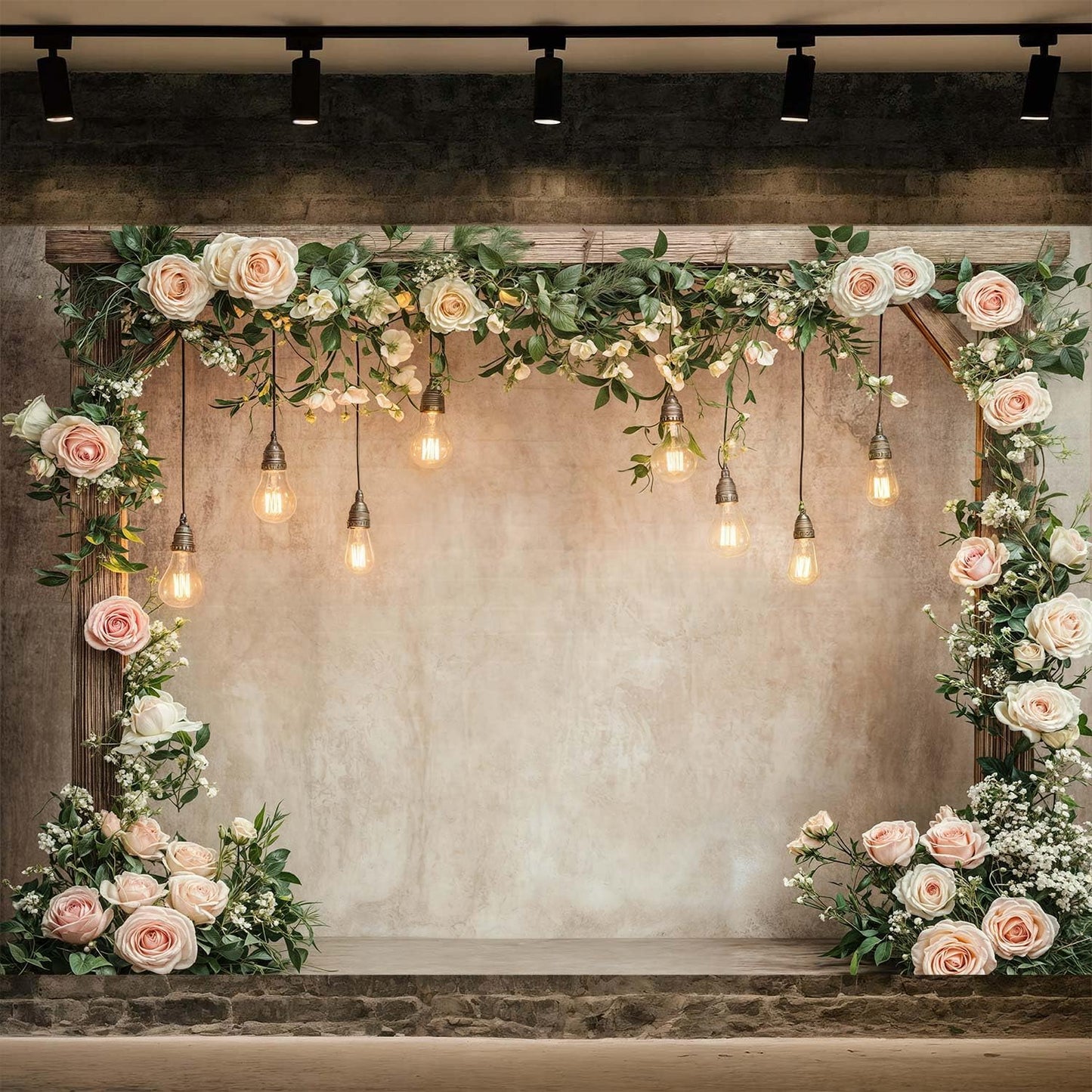 9x6ft Country Wedding Photography Backdrop Floral Rustic Roses Farmhouse Wooden Door Backdrop Pink Flower Birthday Baby Shower Wedding Bridal Party Banner Photo Booth Props Anniversary Background