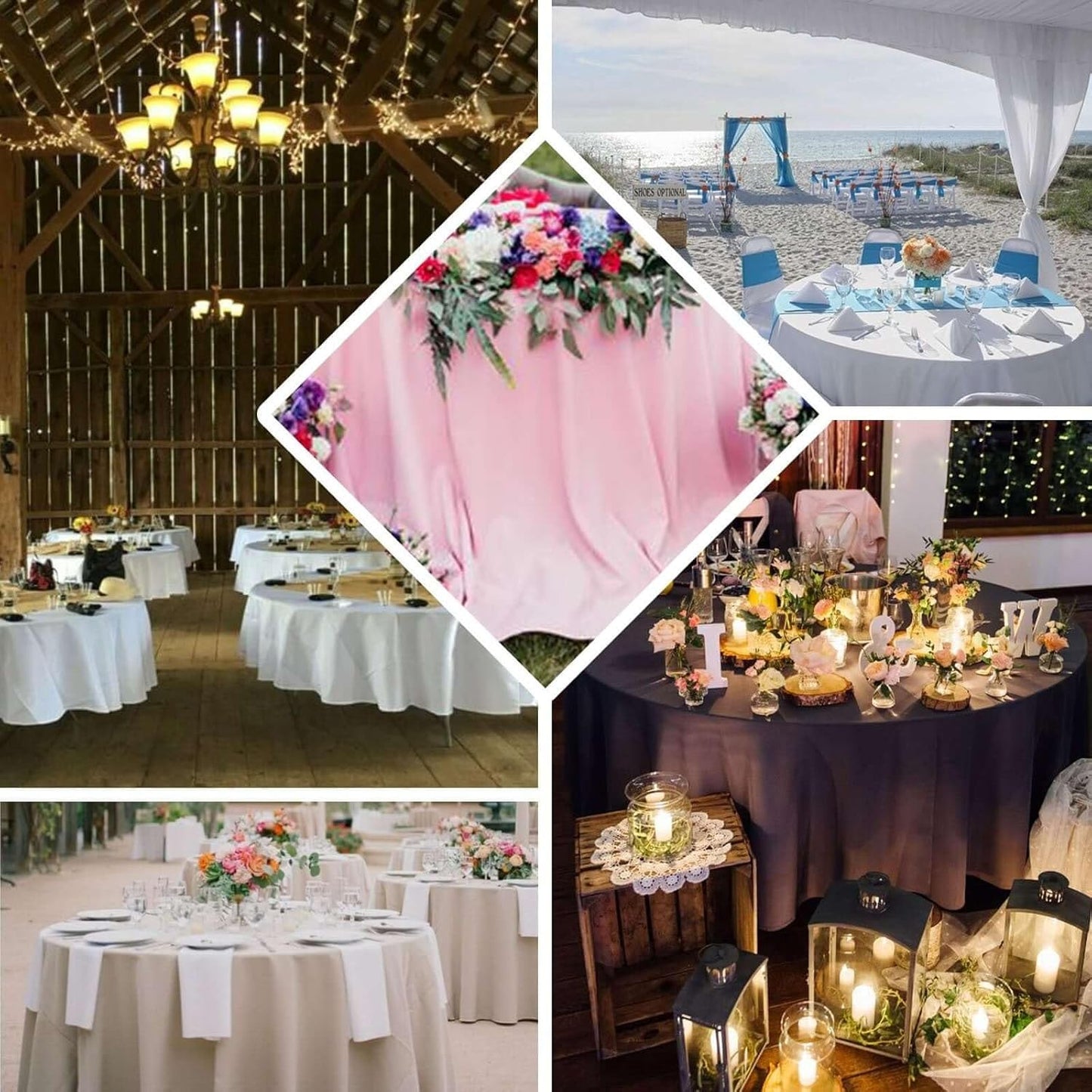 Efavormart Round Tablecloth, 108 Inch Stain & Wrinkle Resistant Washable Table Cloth, Decorative Polyester Fabric Table Cover for Banquet, Wedding, Dining- Lavender