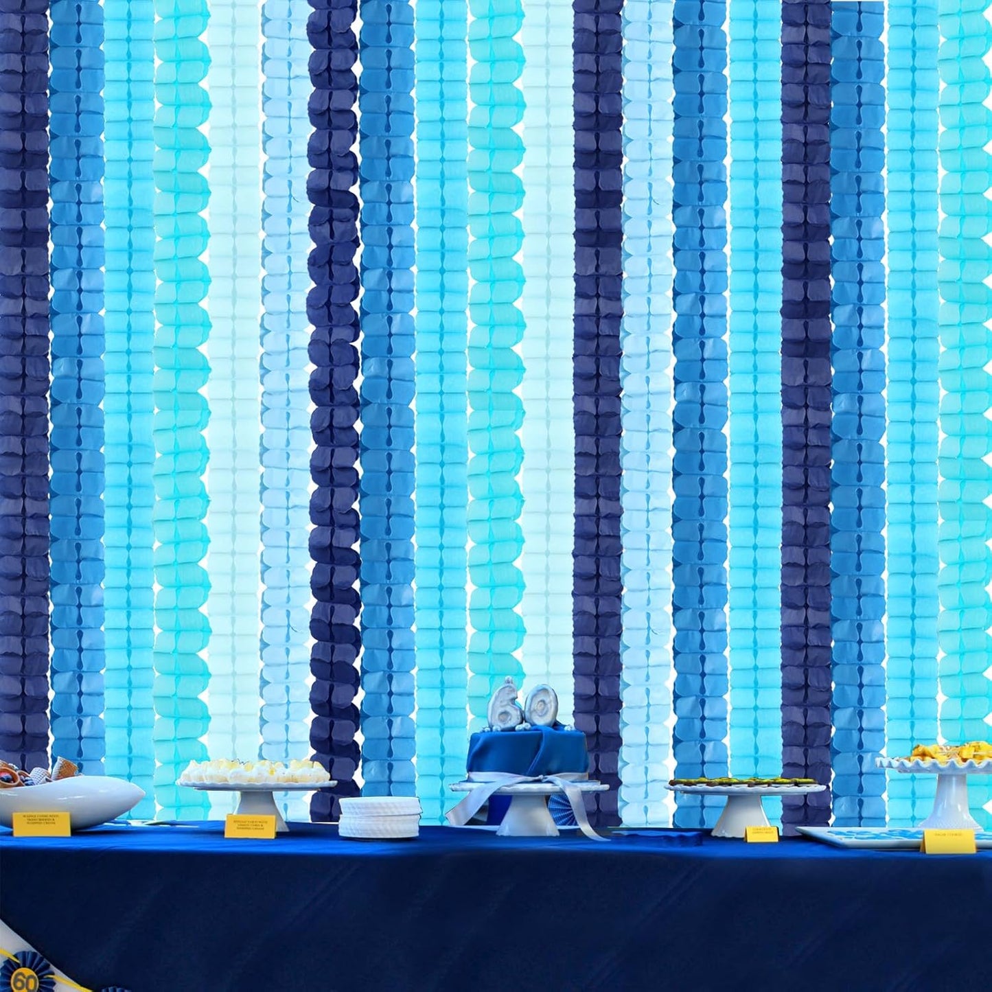 Baby-Royal Navy-Blue Party-Decorations Streamers Garland - 12pcs Boy Birthday Frozen Ocean Shower 4-Leaf Paper Clover Streamer, Bachelorette Bridal Wedding Engagement Banners Decor Ouruola