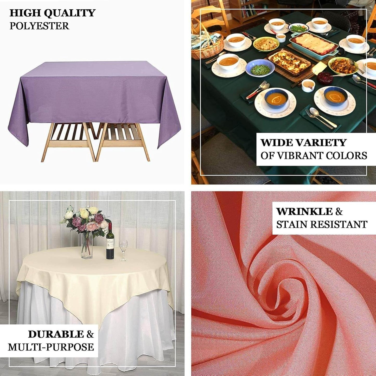 Efavormart 70" Square Linens Turquoise Wholesale Linens Polyester Square Linen Tablecloth for Wedding Banquet Party Restaurant