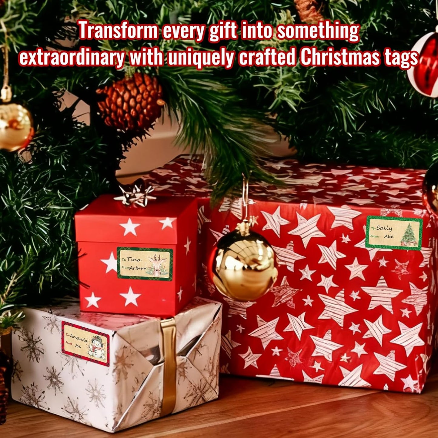 500 PCS Christmas Gift Tags Christmas Santa Claus Stickers Self Adhesive Vintage Christmas Tag Christmas Festival Holiday Decor（New）