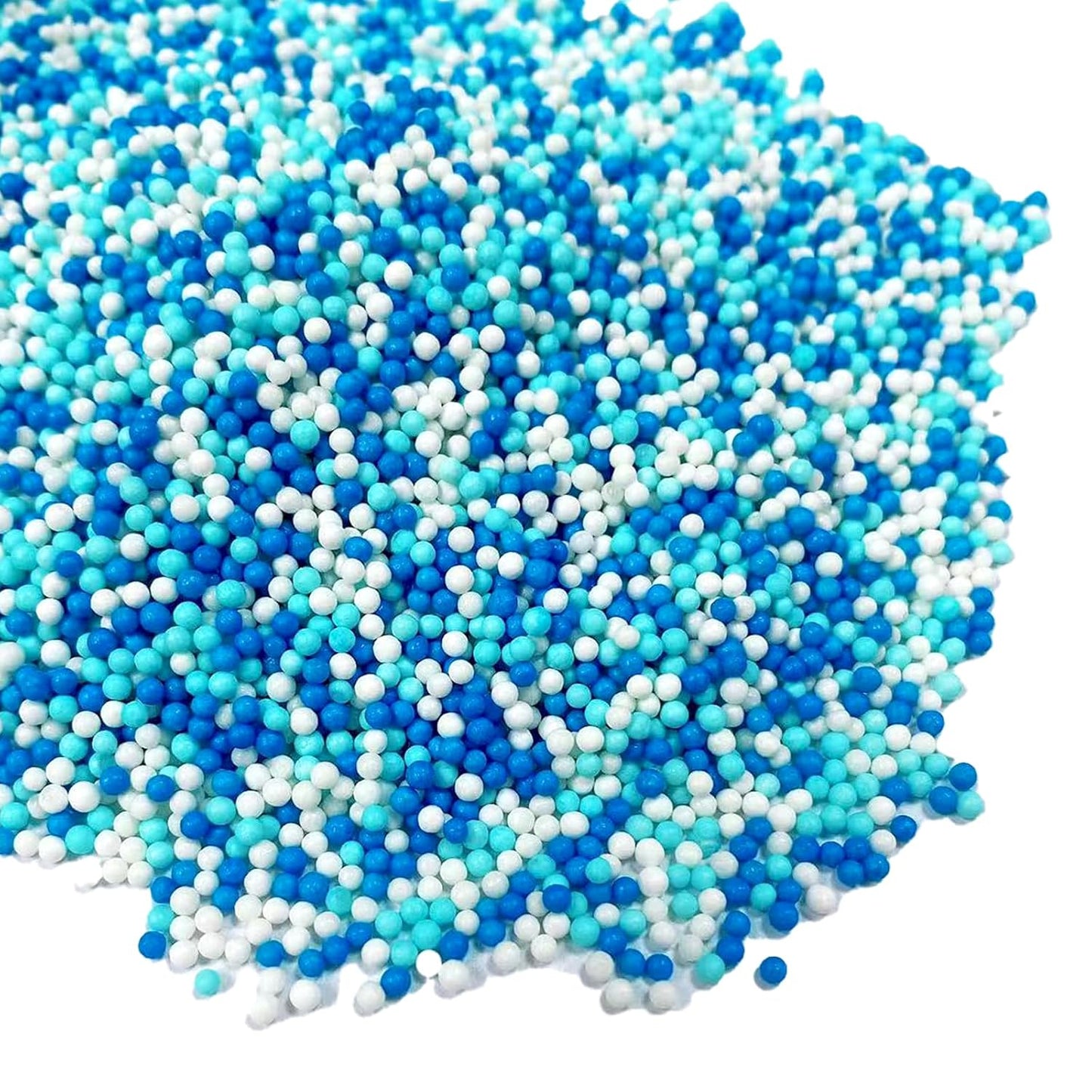 Sentovac Blue and White Nonpareils Sprinkles Edible 2mm Mini Peals Sprinkle for Cake Decorating Sugar Candy Cookie Cupcake Topper Baking Decorations Halloween Christmas Baby Shower Supplies