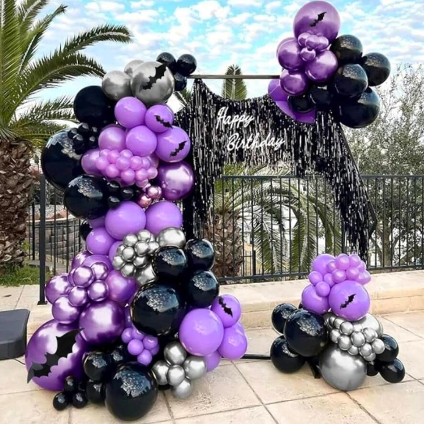 Purple and Black Balloons, 12 Inch Metallic Purple Dark Purple Black Balloons with Purple Confetti Latex Balloons for Halloween Birthday Wedding Graduations Balloons Party Decorations