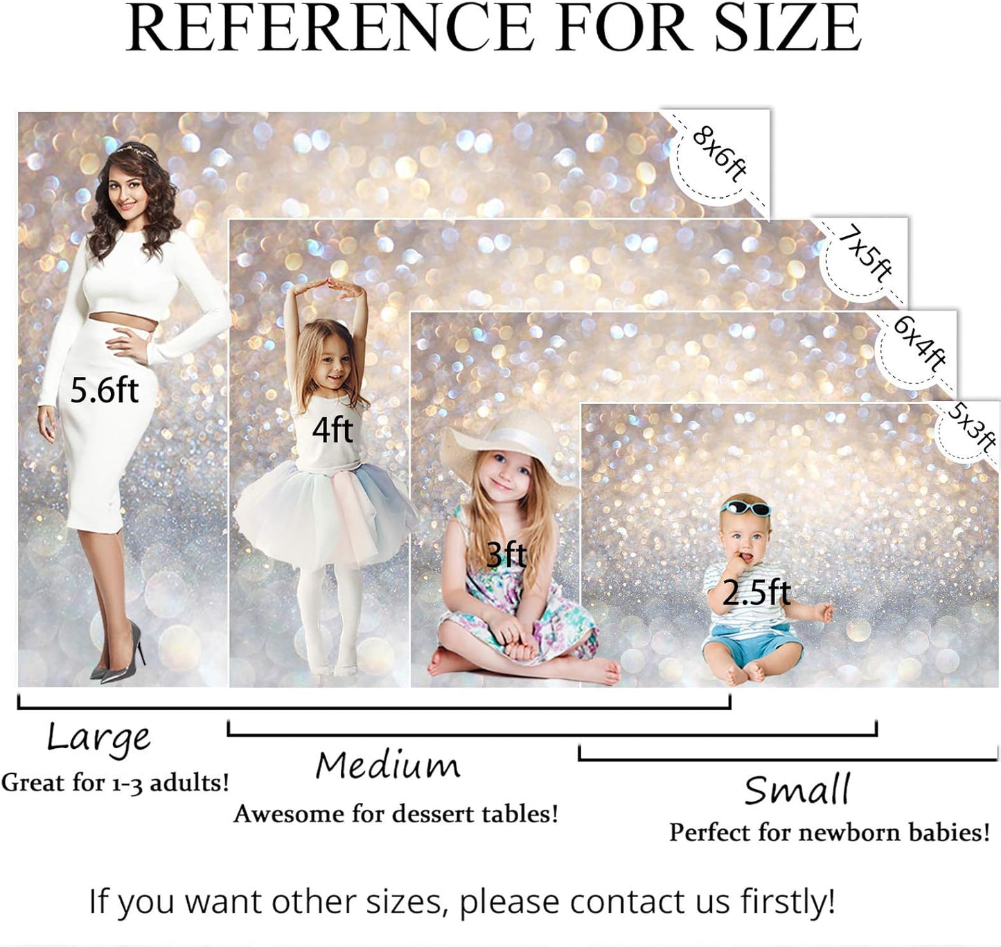 Bokeh Photography Backdrop Blue Grey Spots Sparkle (No Real Glitter) Background Weeding Baby Shower Birthdat Newborn Baby Portrait Photo Studio Props (8x6ft(96x72 inch))