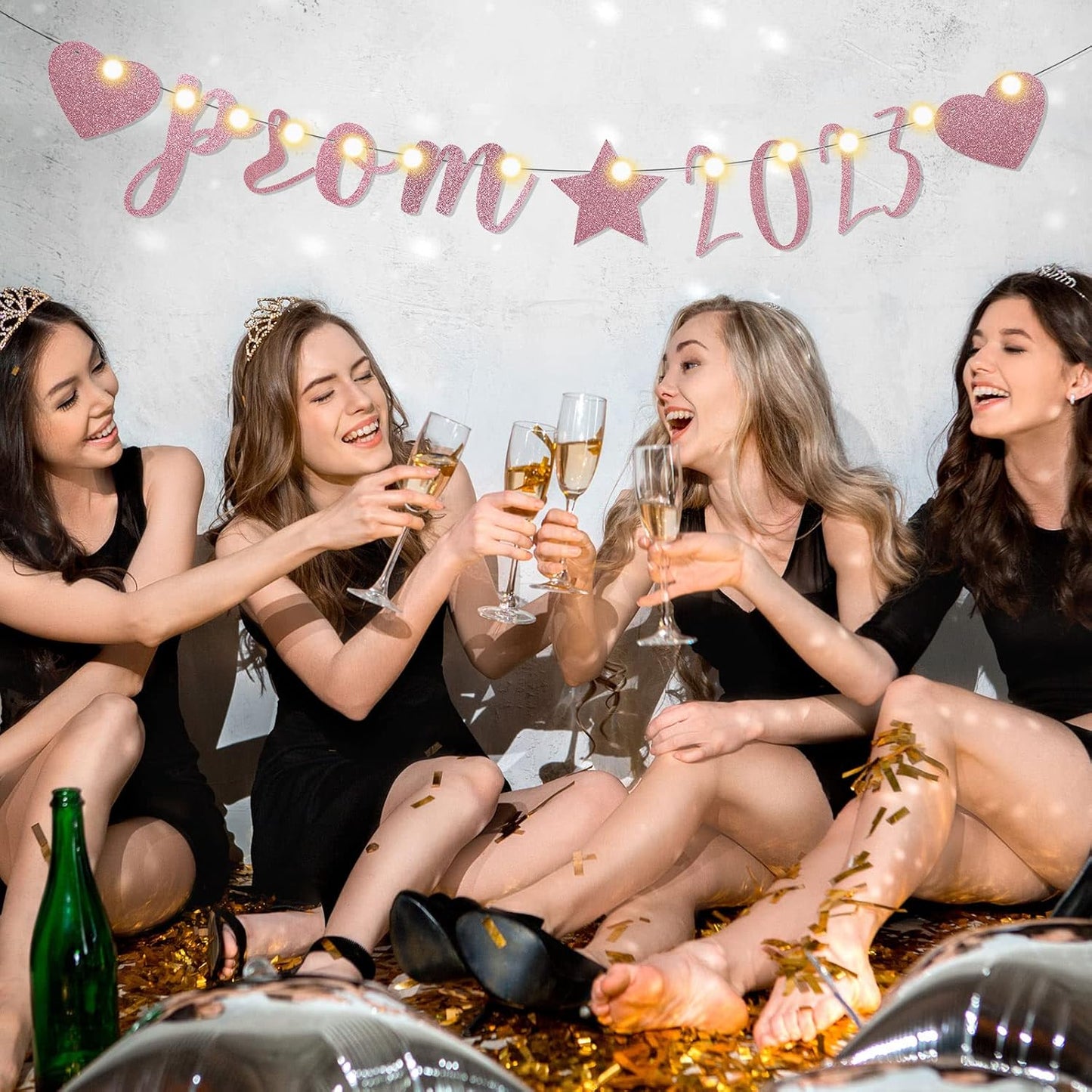 TaoBary 167 Pcs DIY Banner Kit Happy Birthday Glitter Banner Customizable Glitter Make Your Own Kit 162 Letters Symbols and Numbers 3 Rope for Birthday Halloween Wedding Christmas(Rose Gold)