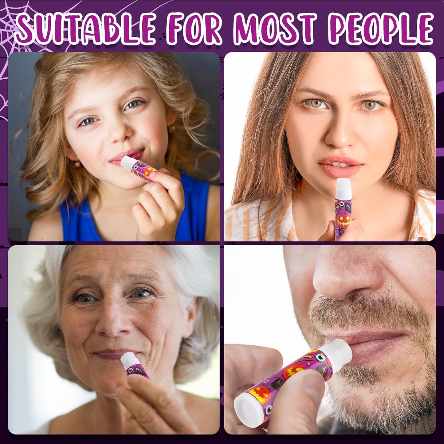 DMSKY 60 Pcs Halloween Lip Balm Bulk, Halloween Party Favors Halloween Treat Bags Gifts Goodie Bag Fillers Classroom Prizes Halloween Party Favors Supplies