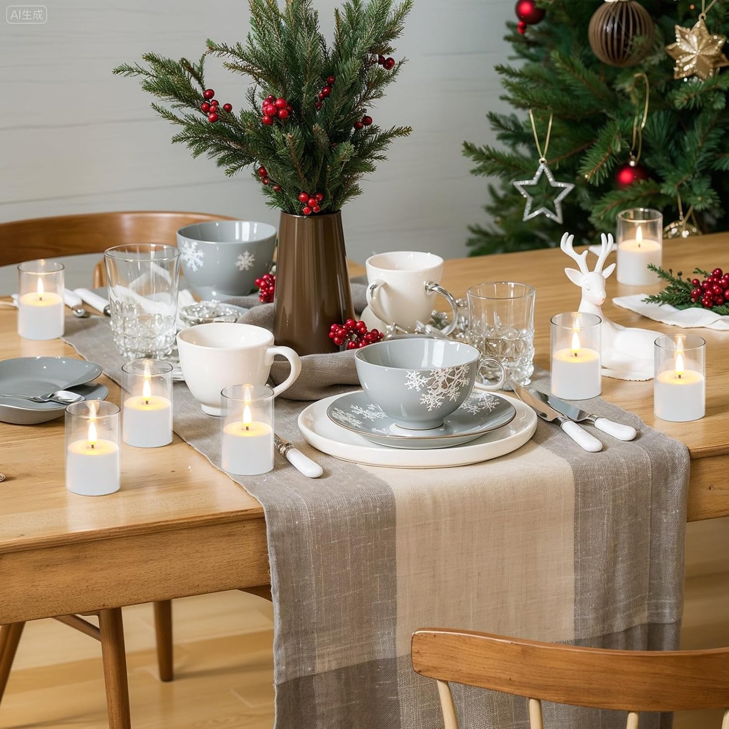 Rechargeable Votive Candle Battery Operated, 6 Pcs Rechargeable Tealights Candles with Charging Base, Acrylic Clear LED Flameless Votive Candle with 6H Timer for Halloween Christmas Decor