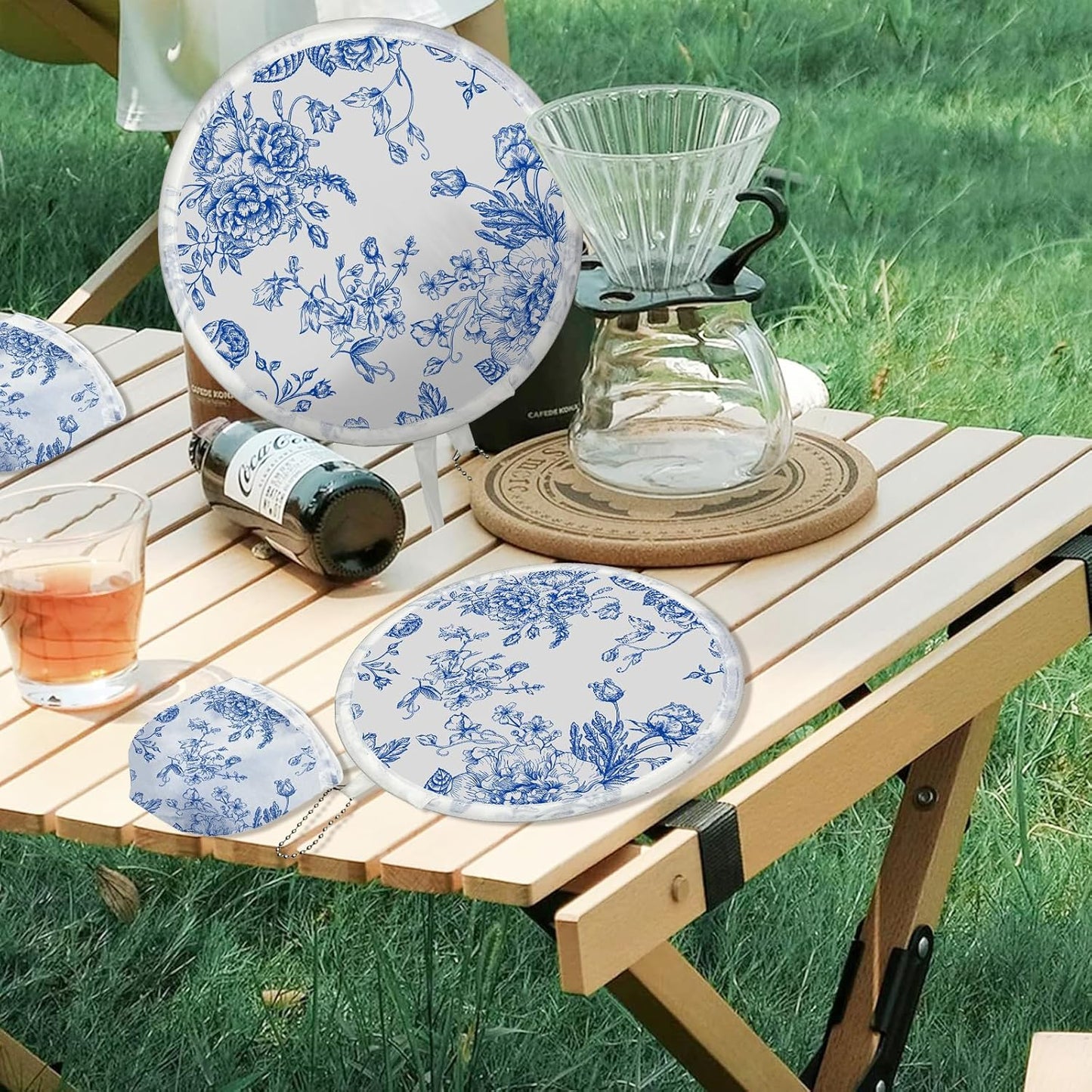 4 Styles Flower Round Foldable Hand Fan Japanese Foldable Fan Style Handheld Compact Cooling Fans,Round Folding Fan for Outdoor Games,Xmas Decoration,Festival,Party Favors,Travel,Events