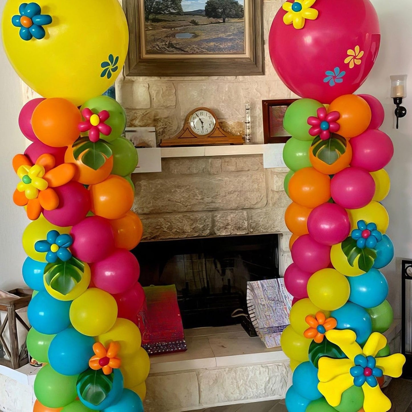 Rainbow Balloons, 50Pcs 12 Inches Yellow Orange Hot Pink Lime Green Neon Balloons Multicolor for Kids Colorful Rainbow Birthday Tropical Pool Party Supplies Baby Shower Backdrop Decorations