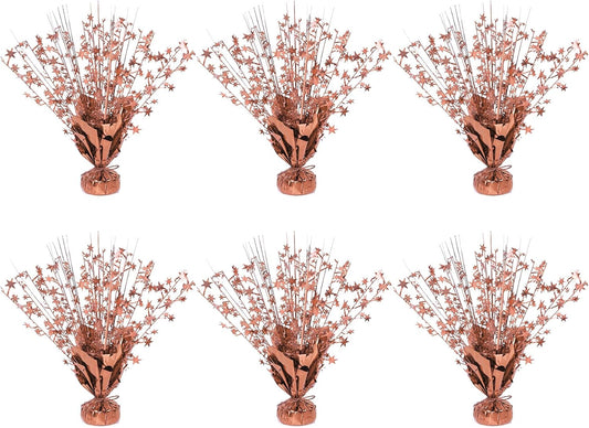 6 Pack Star Table Centerpieces for Party, Birthday Table Decorations for Kids Adults, Party Centerpieces for Tables for Wedding Baby Shower Graduation Holiday Event (Rose Gold)