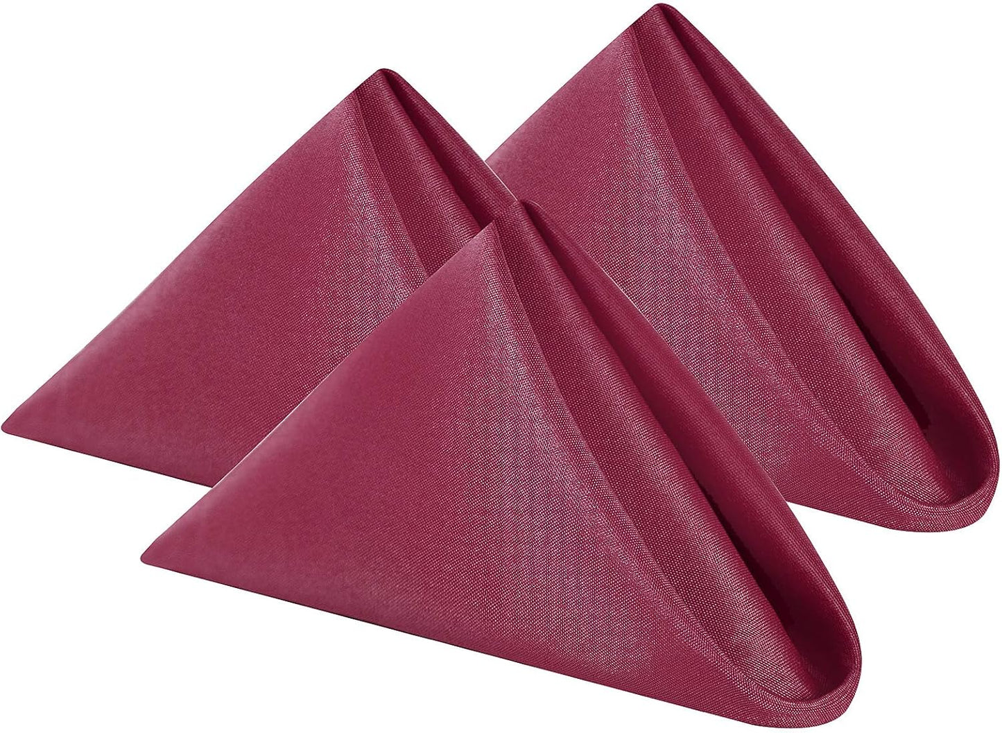 Cloth Napkins 20x20 inch Washable Polyester Dinner Napkins Soft Table Napkins for Wedding Party Dining Banquet(Burgundy,25PCS)