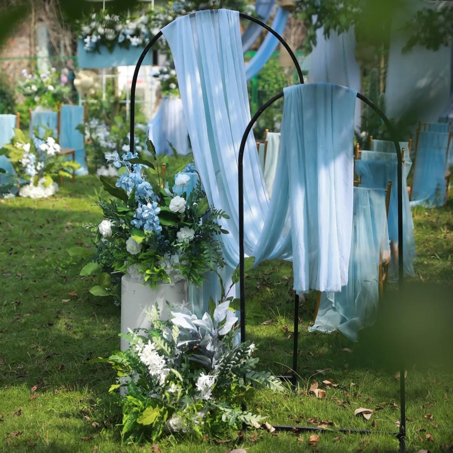 Wokceer Wedding Arch Draping Fabric 28.7" x 20FT Baby Blue Sheer Drapes Backdrop Arch Draping Fabric for Wedding Ceremony Birthday Party Bridal Shower Decoration