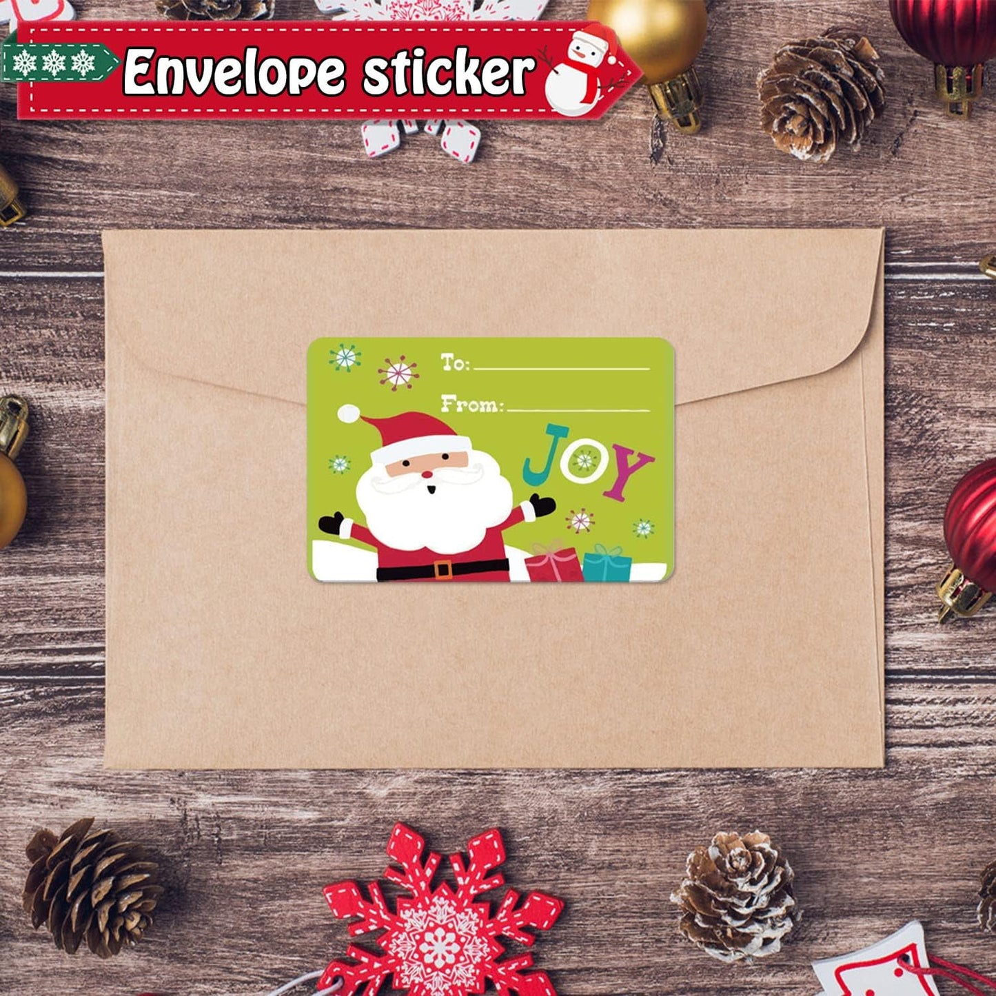 Cerlaza 250pcs Christmas Gift Tags for Holiday Presents Decoration, Santa Christmas Labels Self Adhesive Stickers, Xmas Name Tag Stickers for DIY Presents and Gifts