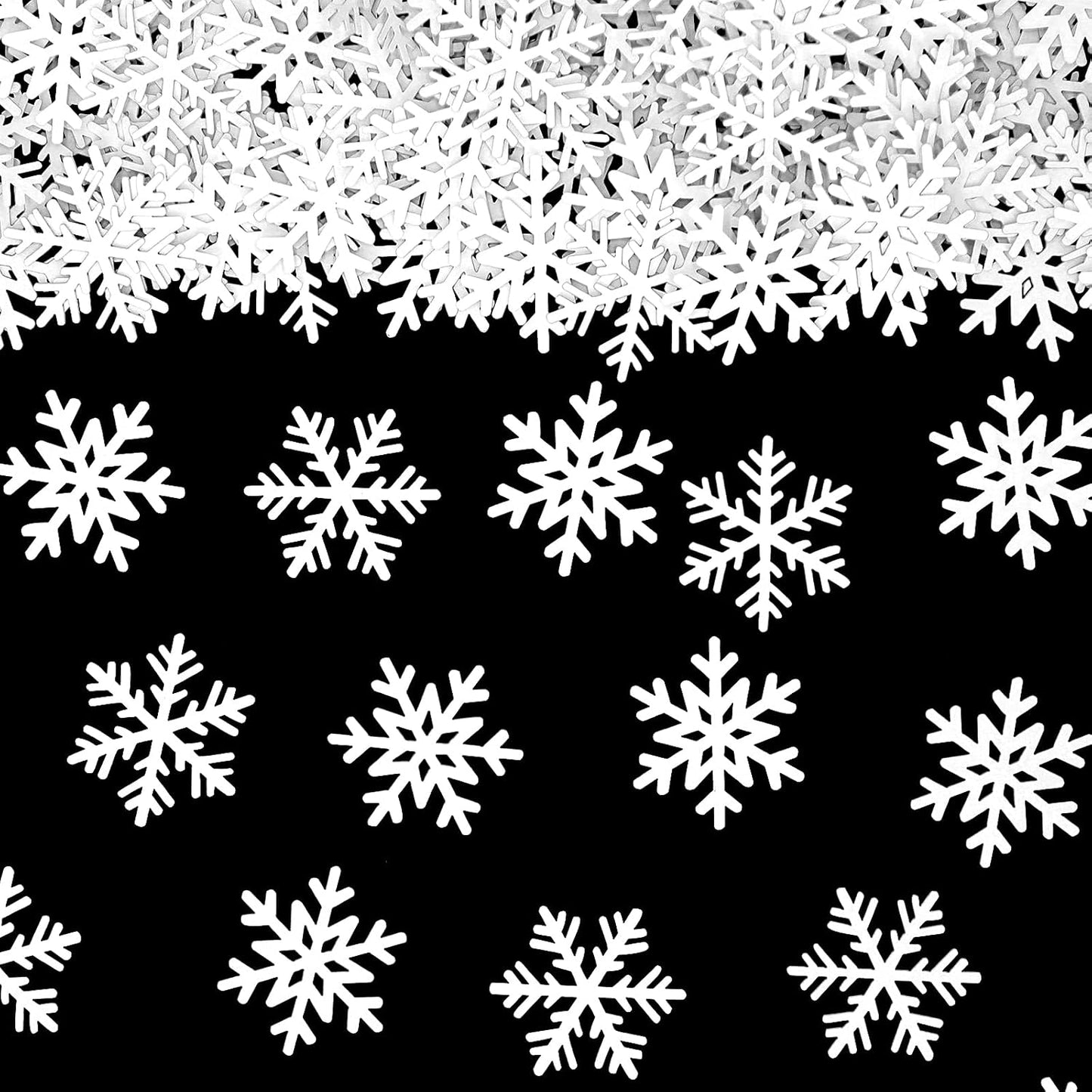 200PC White Snowflake Confetti Christmas Decorations Mini Snowflakes Table Confetti For Winter Wonderland Birthday Baby Shower Wedding Party Decoration