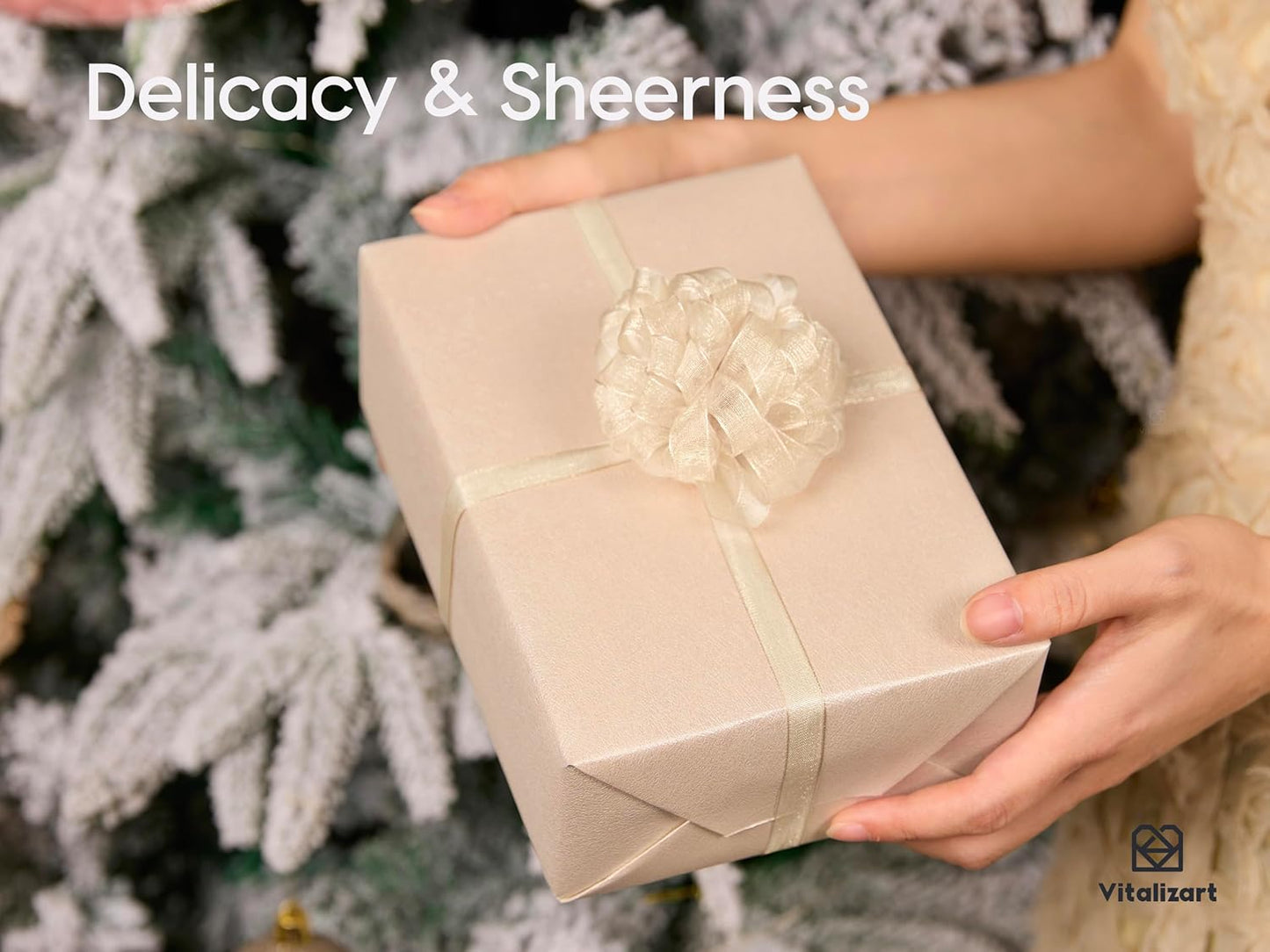 Vitalizart 3/8" x 30Yd Organza Ribbon Red Pink White Sheer Ribbons Set 10 Yd x 3 Rolls Handmade Eco-Friendly for Gift Wrapping Christmas Tree Crafts Bows Wedding Invitations Wreaths