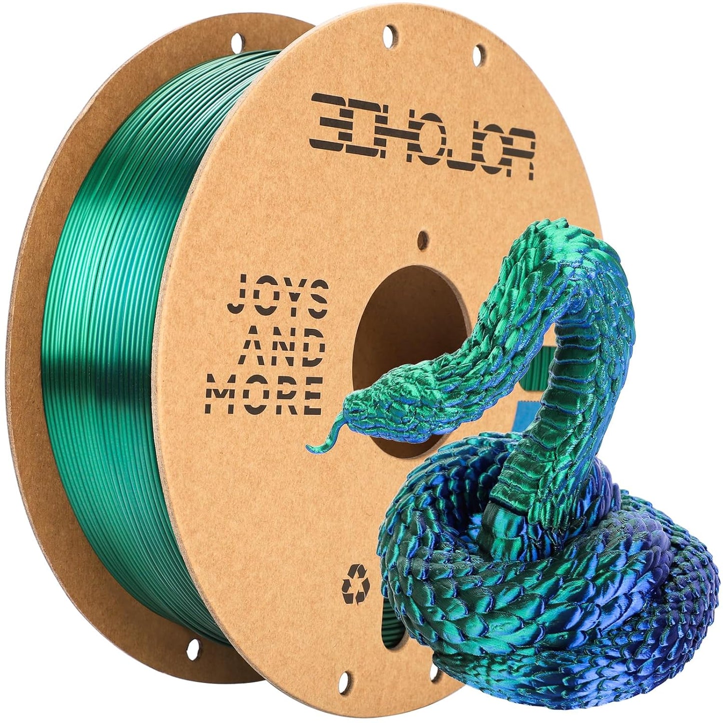 Silk PLA Filament 1.75mm Blue Green Dual Color PLA 3D Printer Filament 2 in 1 Coextrusion 1KG Spool(2.2lbs) 3D Printing Filament Dimensional Accuracy +/- 0.03mm Fits for Most FDM 3D Printers