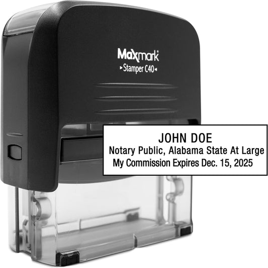 MaxMark Notary Stamp for State of Alabama - Self Inking Stamp