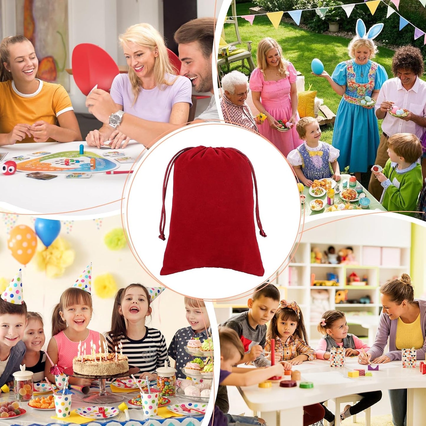 Velvet Drawstring Jewelry Bag, 50Pcs Wine Red Dice Bag, 5x7 Tarot Card Pouch, Or Wrapping Halloween Party Favors, Mojo, Small Bussiness, Jewelry, Rings, For Church