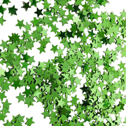 Green Star Confetti - 60g (2.11OZ) Glitter Stars Table Confetti for St. Patrick’s Day, Spring Weddings, Biodegradable Leaf Green Shimmer Décor for Crafts, Tables, Photo Backdrops