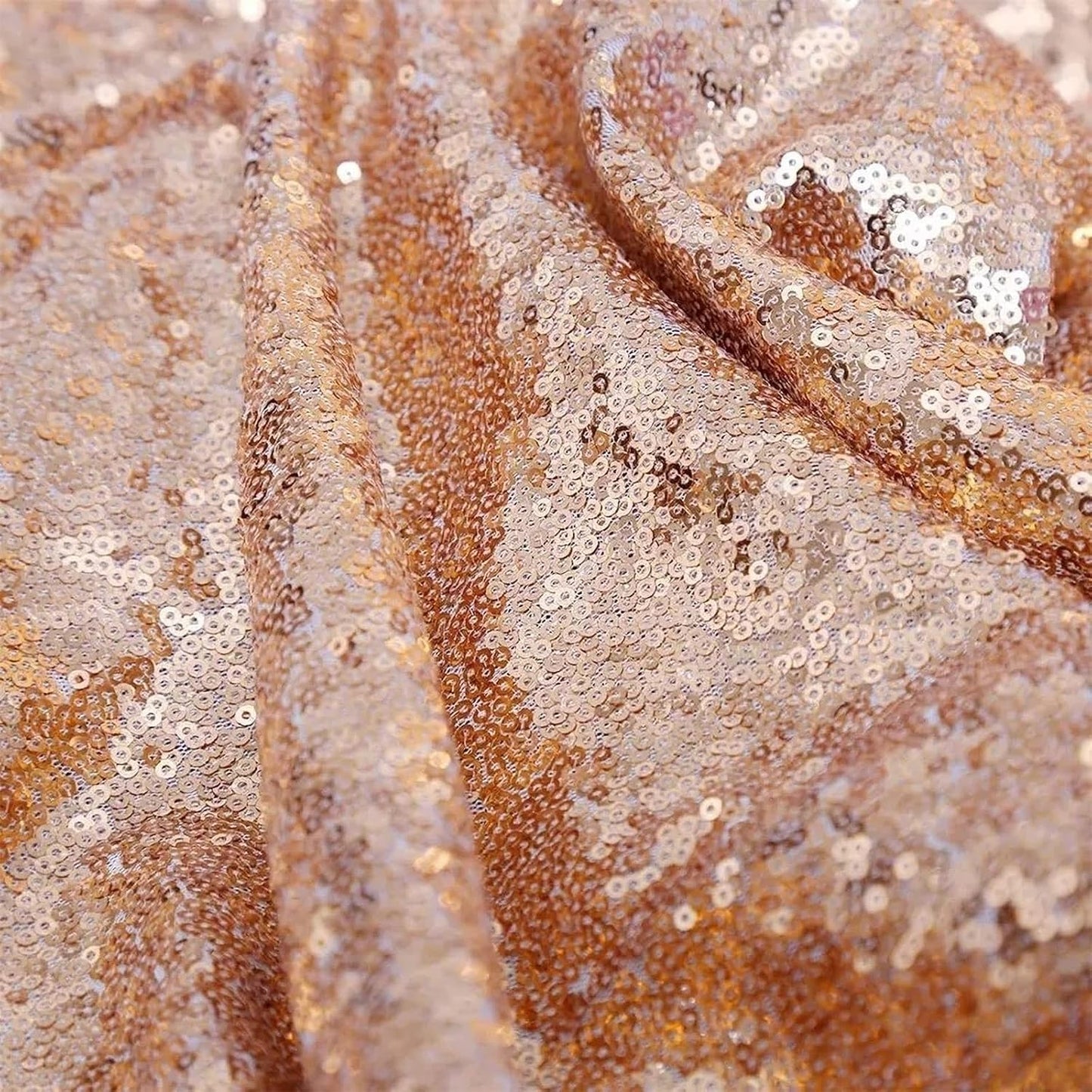 Rose Gold Sequin Backdrop Curtains 2FTx8FT 2 Panels Sparkly Background Drapes for Party Birthday Wedding Decor