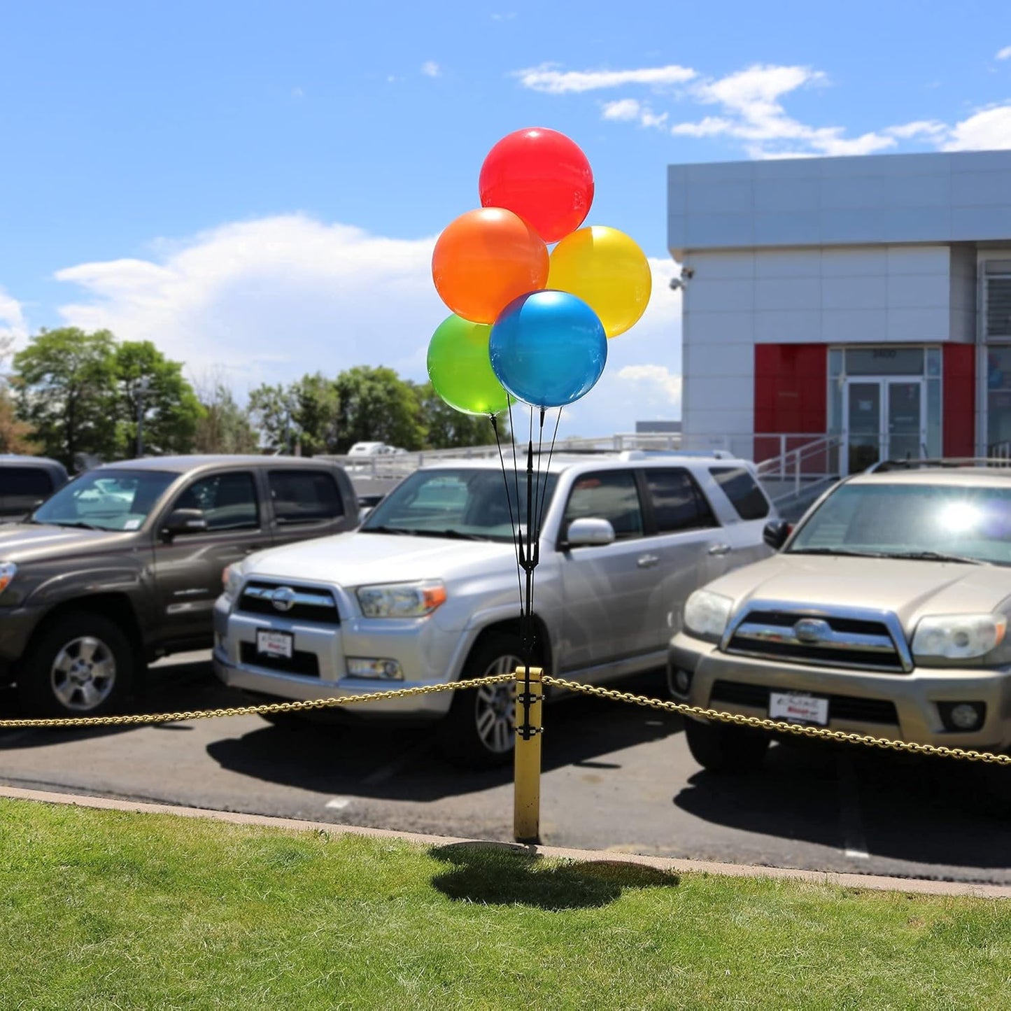 Weatherproof Reusable Balloon Cluster Kit – 5 Outdoor Balloons with Stand | Durable, Fade-Resistant, Wind-Resistant Balloons for Events, Car Dealerships, Parties & Grand Openings