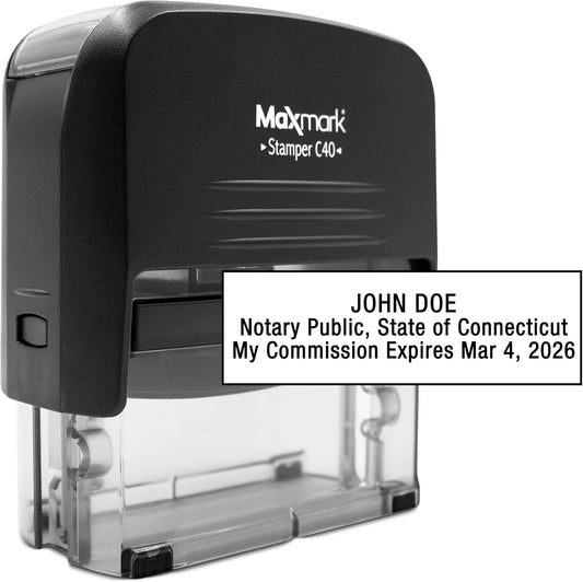 Notary Stamp for State of Connecticut- Self Inking Stamp
