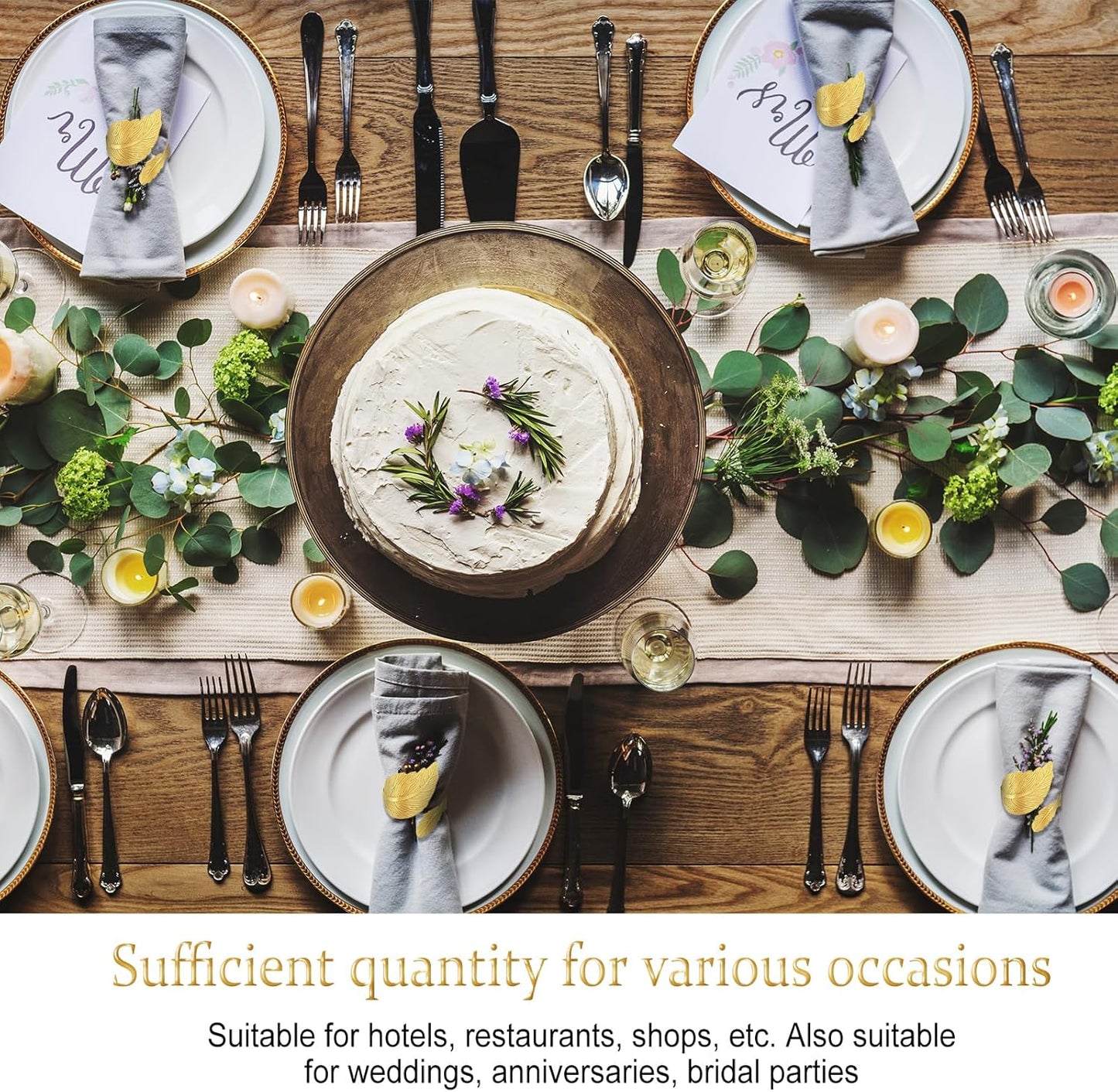 30 Pcs Gold Napkin Rings, Shiny Metal Napkin Rings Bulk Study Leaf Shaped Table Decor Elegant Metal Napkins Holders for Weddings Parties Christmas Table Decor