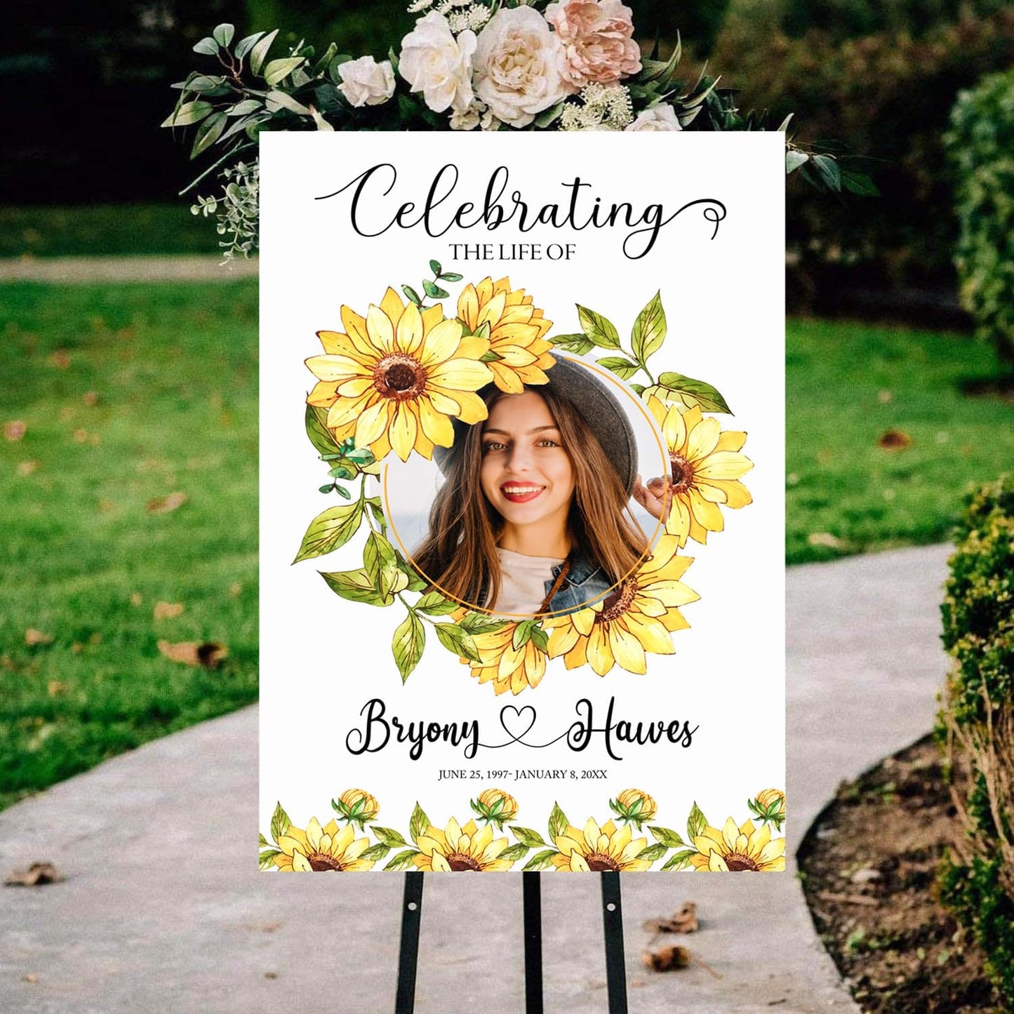 Memorial Sign Celebration of Life Template Funeral Welcome Sign Memorial Service Sign Celebration of Life Decorations Memorial Sign, Funeral program, Sunflower Funeral Décor