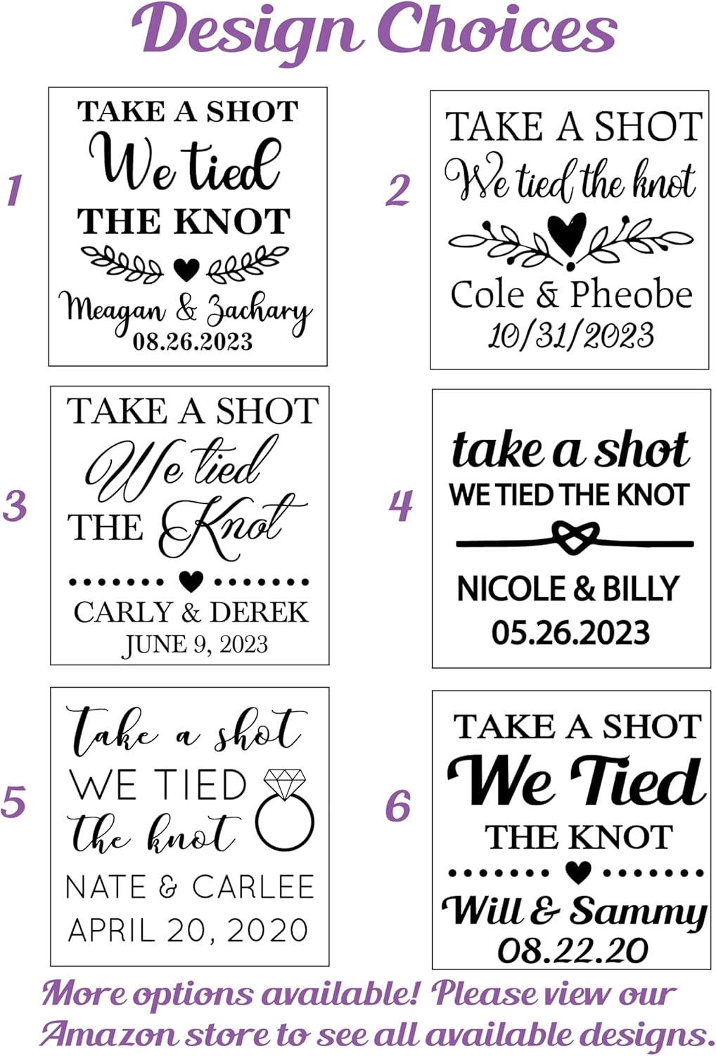 Take A Shot We Tied The Knot Shot Glasses, Bulk Set of 1.75oz Wedding Shot Glasses, Perfect Wedding Favor, Wedding Shot glasses, Bridal Party Shot Glasses