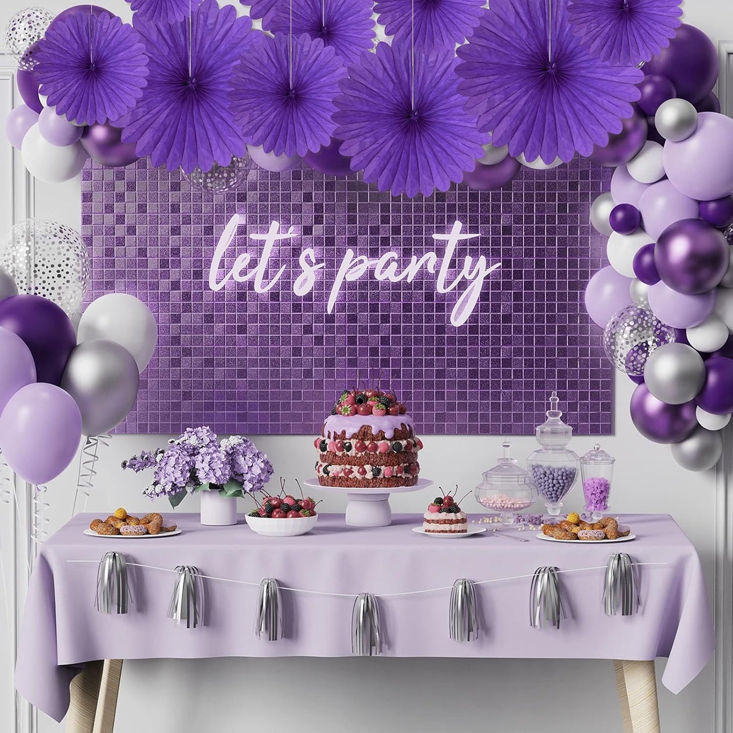 20 Pcs Deep Purple Hanging Paper Fan, Hanging Honeycomb Round Paper Fans for Weddings, Birthdays, Easter, Baby Showers, Classroom, Events Ceiling Party Supplies Decorations