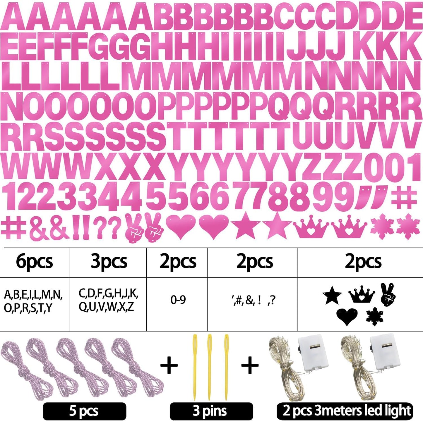 167Pcs DIY Glitter Customizable Banner Kit Happy Birthday Letter Banners Valentine's Day Garlands Personalized Love Heart Banner Decor Baby Shower Birthday Party Decorations Supplies(Shiny Light Pink)