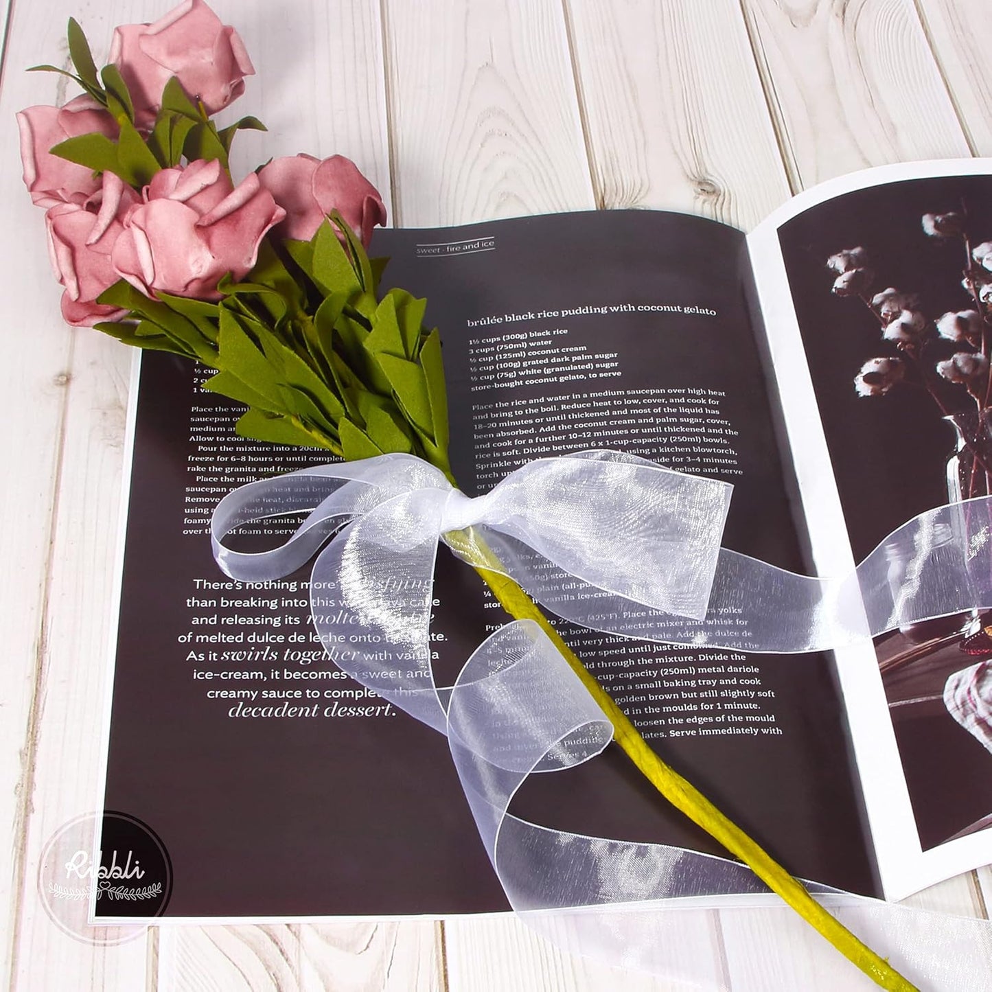 Ribbli White Sheer Organza Ribbon,1-1/2 Inches x Continuous 50 Yard Use for Gift Wrapping,Bouquet Wrapping,Wedding Decoration,All Crafting and Sewing