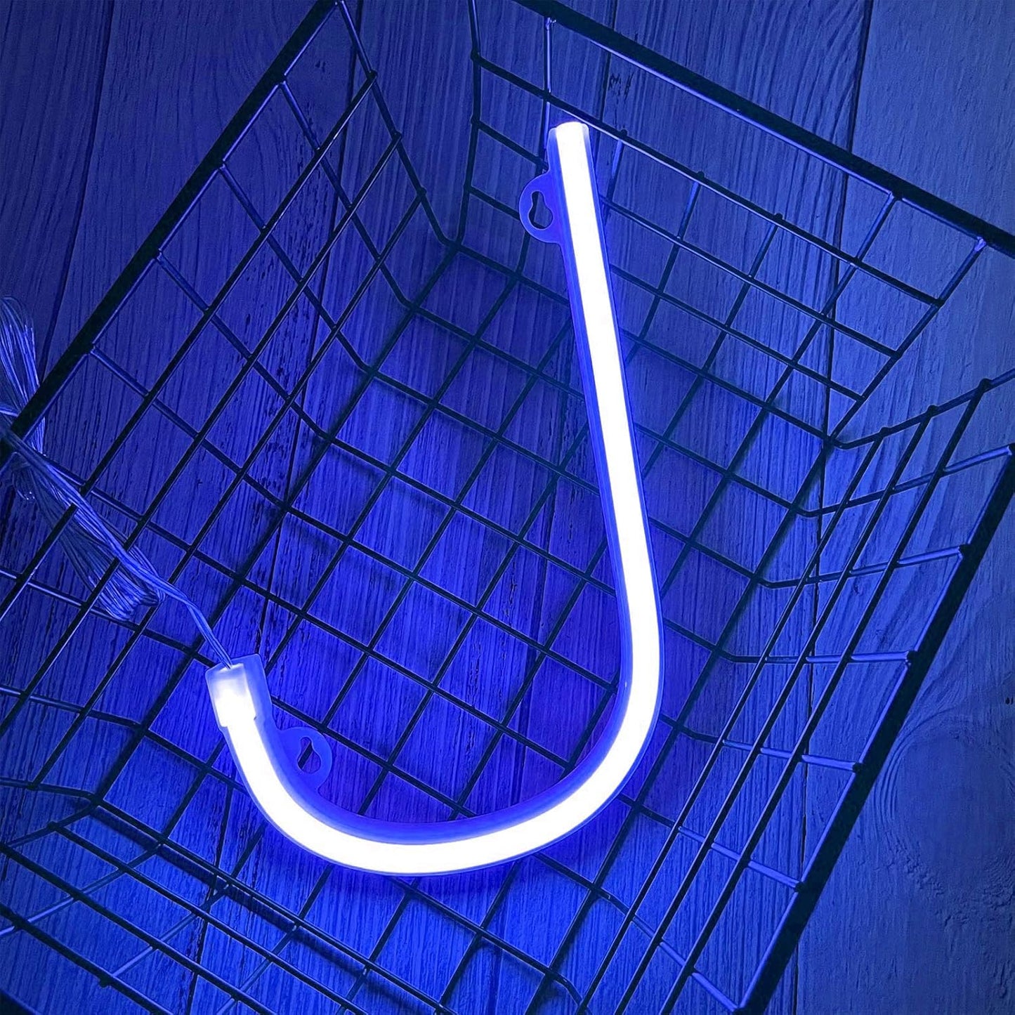 ENUOLI LED Blue Neon Letter Signs Night Light Battery or USB Operated LED Marquee Letters Neon Art Decorative Lights Wall Decor for Children Baby Room Christmas Wedding Party Decoration(J)