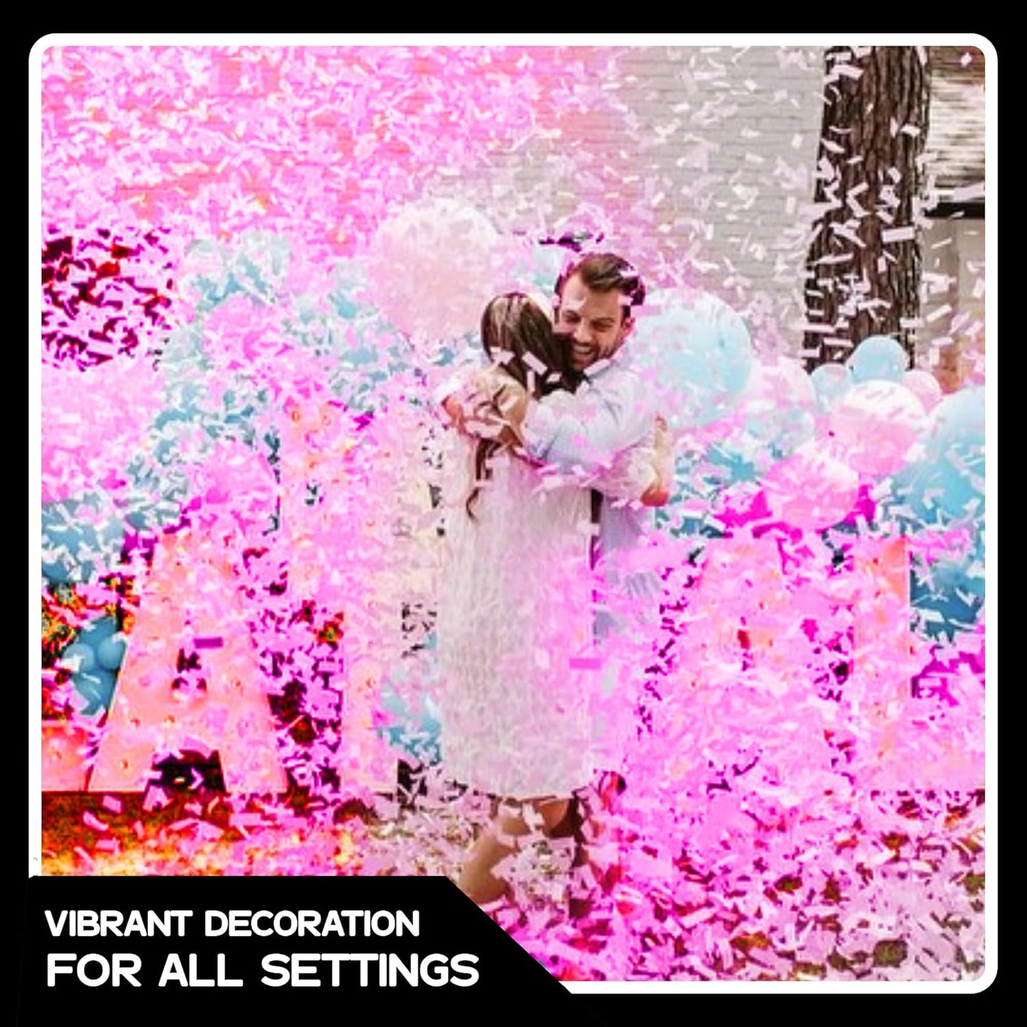 Pink Biodegradable Confetti - Rectangular Fluttering Tissue Paper Confetti for Cannon and Launcher use – Best for Gender Reveal, Wedding, Parties, and Live Events - 1 lb, 16 oz