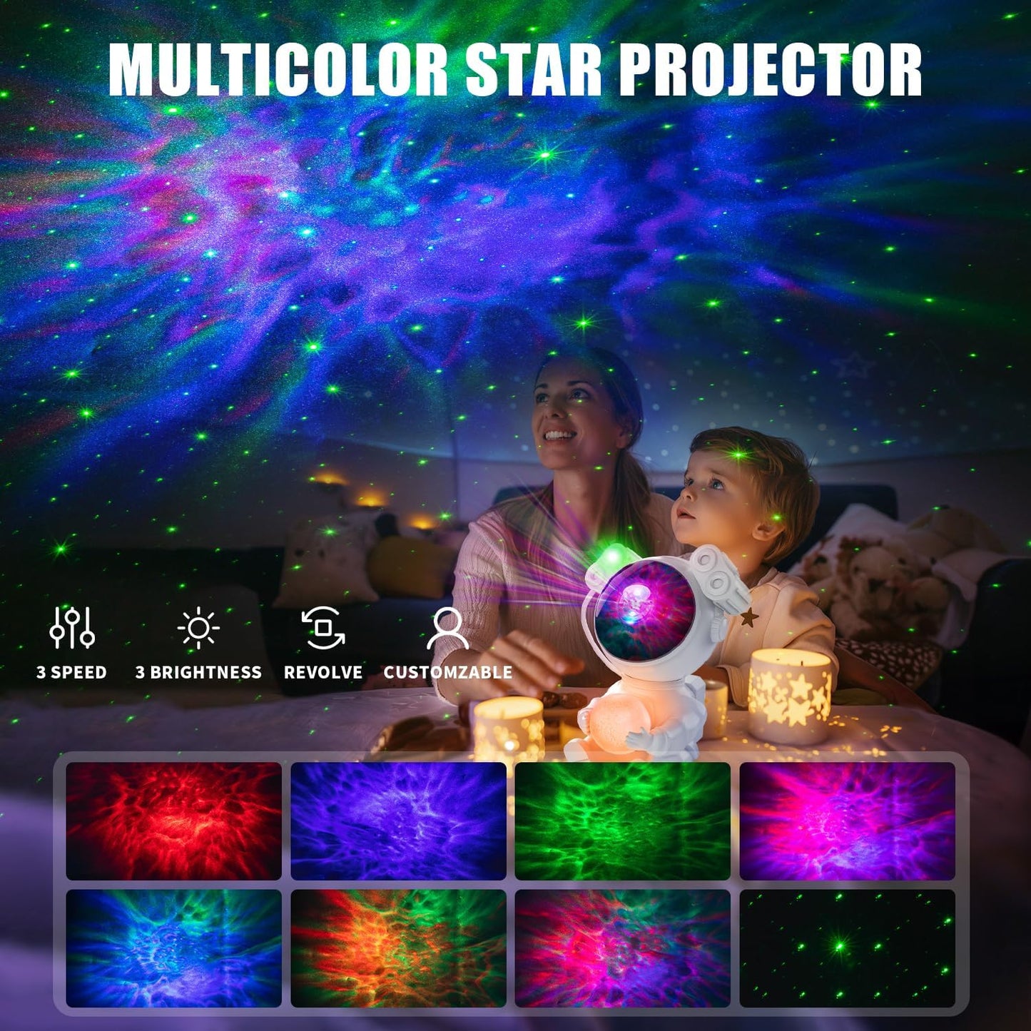Astronaut Galaxy Projector Night Light Star with Timer and Remote Galaxy Light with Seven Colors Moon Night Light LED Nebula Lights for Kids Adults for Bedroom Gaming Room Decor Gift (Spherical)
