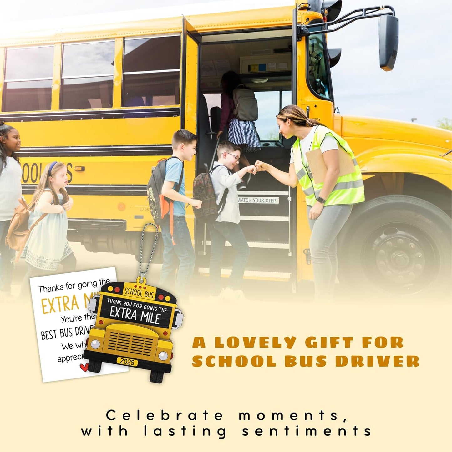 Pawzity Bus Driver Appreciation Gifts - School Bus Ornament - Buses Driver Gifts - School Drivers Ornaments with Card - Thank You, Retirement, Appreciation Gift for Buses Drivers - Wood Ornament 2025