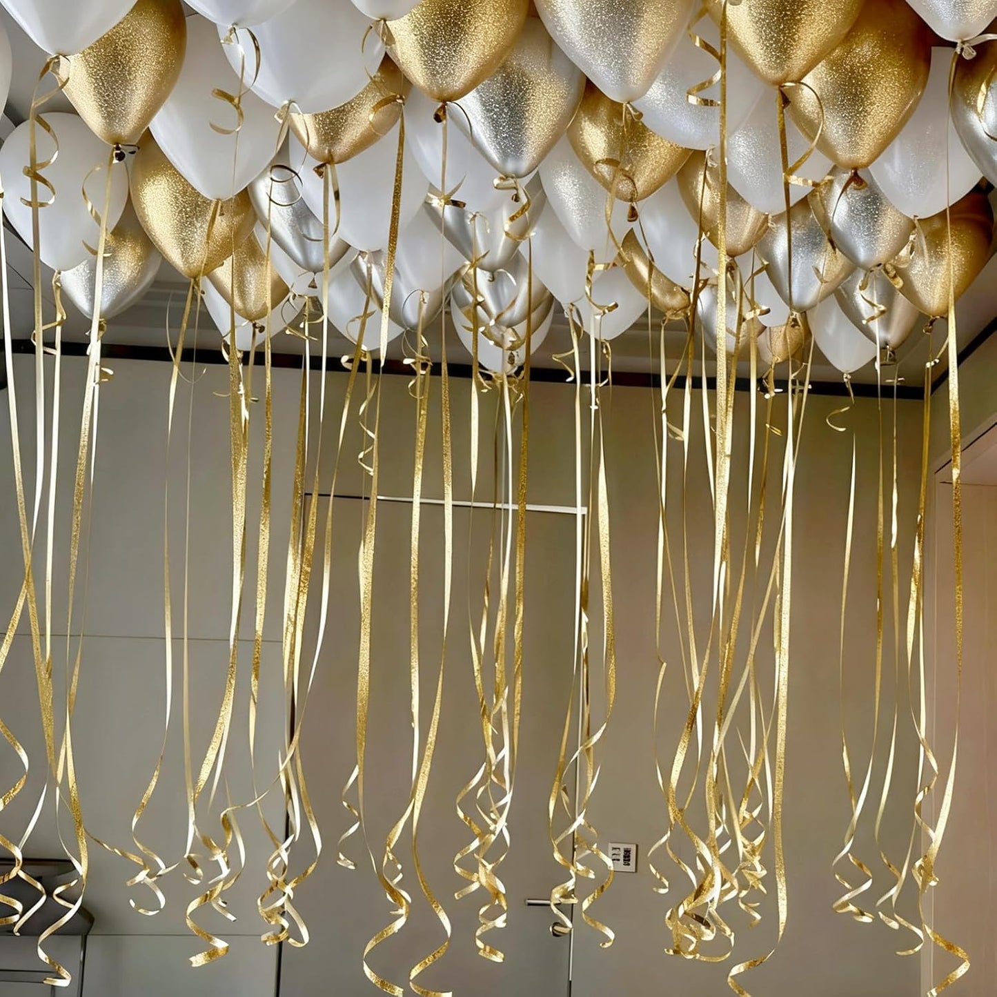 500 Yards Glitter Gold Curling Ribbon-Balloon String-Balloon Ribbon Shiny Roll for Party Decoration, Gift Wrapping, Christmas, Art Crafts