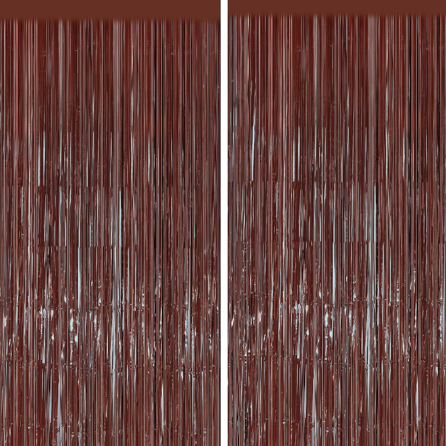 2PCS Coffee Foil Fringe Backdrop Curtains, Brown Tinsel Streamers Birthday Party Decorations, Fringe Backdrop for Graduation, Baby Shower, Gender Reveal, Disco Party Bachelorette Xmas Party Decors